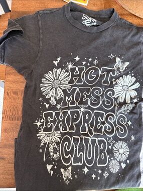 Kids 'Hot Mess Express Club' Graphic Tee - Black